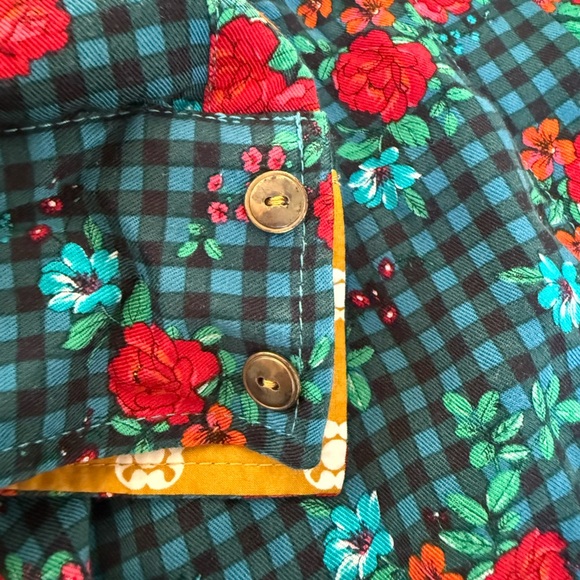 Matilda Jane Follow Your Dreams Fa La La Shirt Dress Sz S plaid floral - Picture 7 of 16